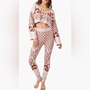 Free People Snow Bunny Crop Top Pajamas